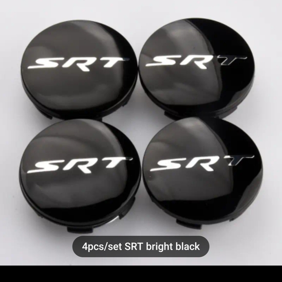 Set of 4 SRT 63mm Wheel hubcap Center caps.   Red available - Picture 4 of 4